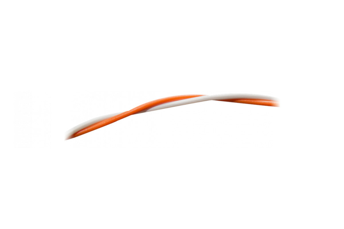 Fils 0.5mm² orange/blanc au mètre